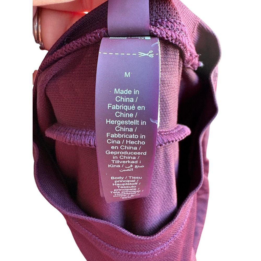 Nike SKIMS Airy Womens Long-Sleeve Crew-Neck Top Burgundy TP-LST-2752 Size M - Picture 4 of 7